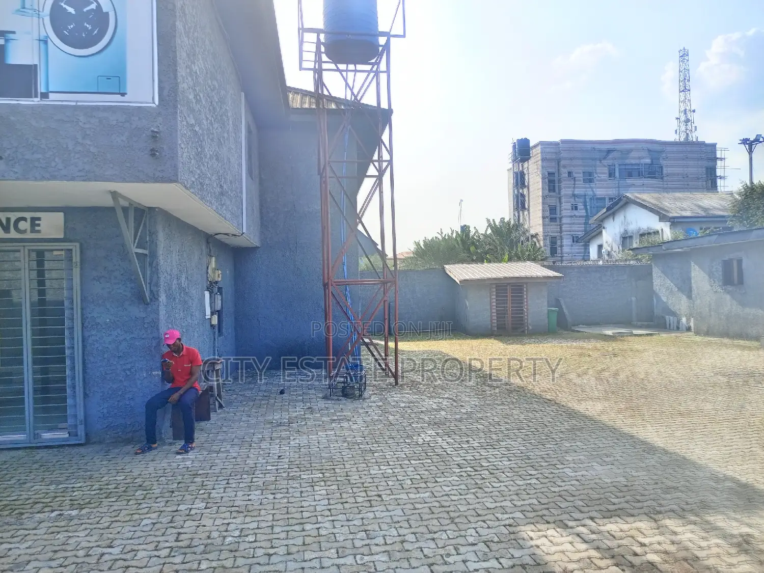 Alone in the Compound Commercial Building Complex for Lease