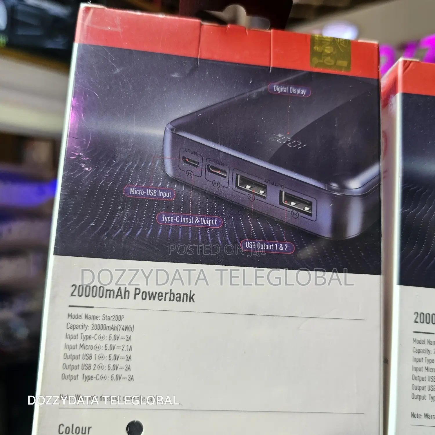 Itel 20000mah 15W Fast Charging Powerbank