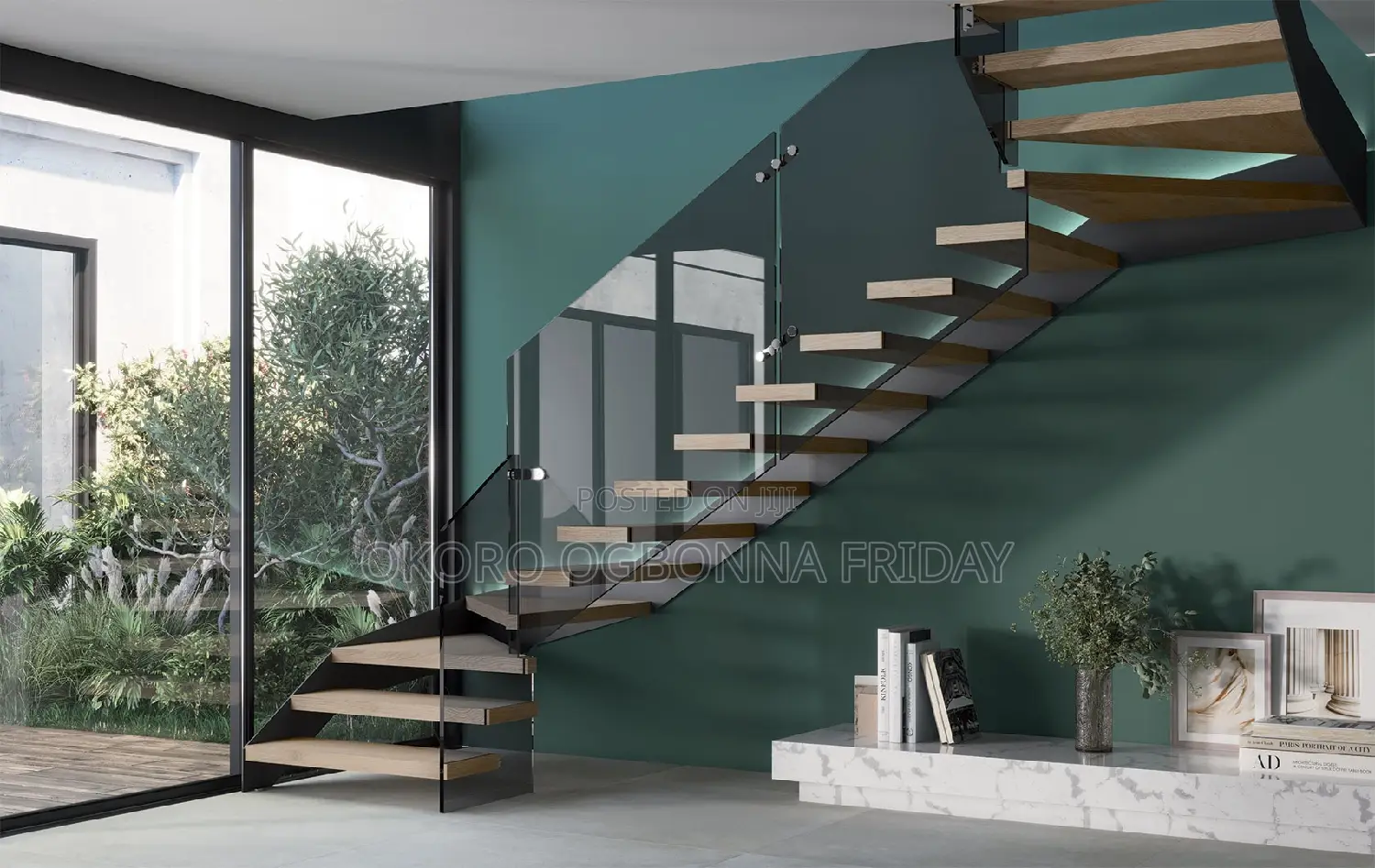 Modern Staircase With Gray