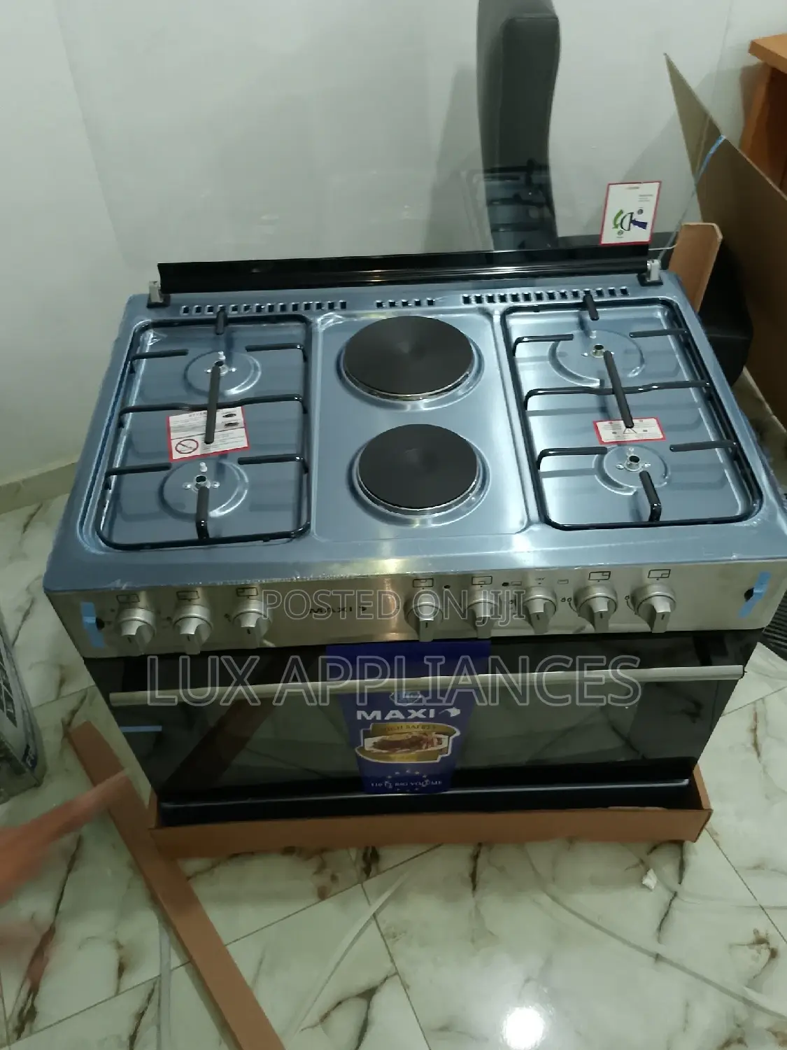 Maxi Big Gas Cooker With Oven Glass Slide