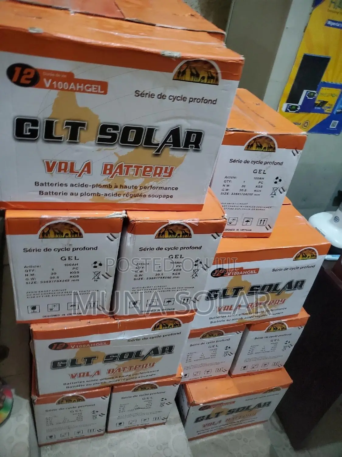 100ah 12v GLT SOLAR Dry Cell Battery