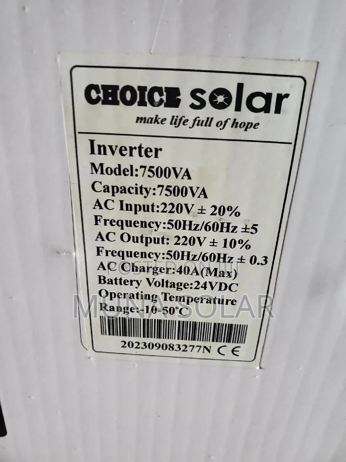 7.5kva 24v Choice Solar Inverter