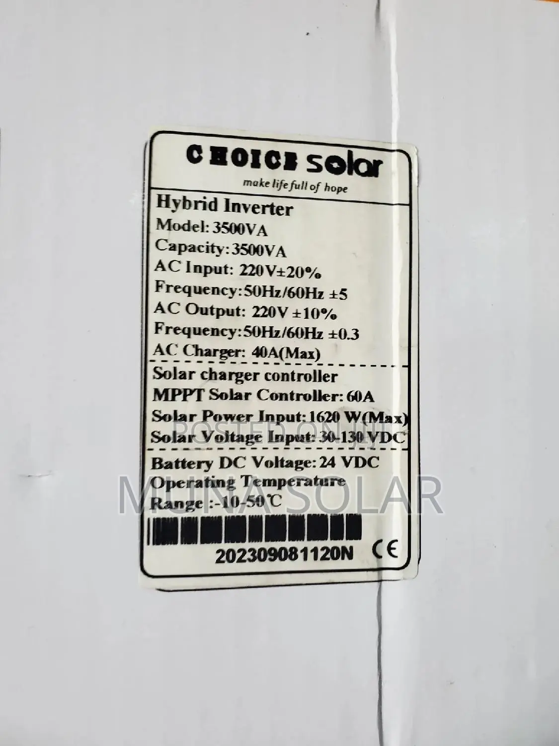 3.5kva 24v Hybrid Choice Inverter