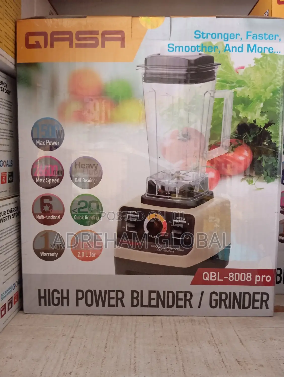 Qasa Single Cup Commercial Grinder Blender QBL-8008 Pro1500w