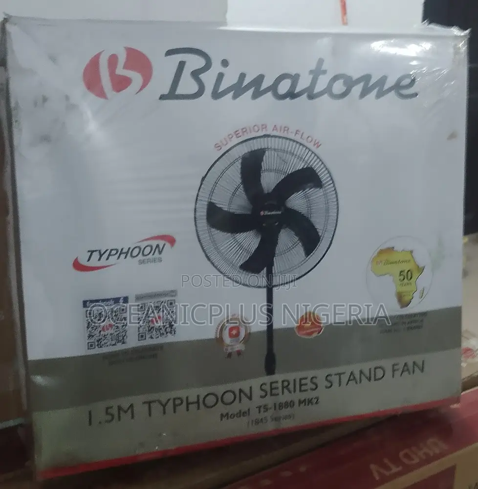 New In! Binatone Ts-1800 Non-Rechrageable Stabding Fan