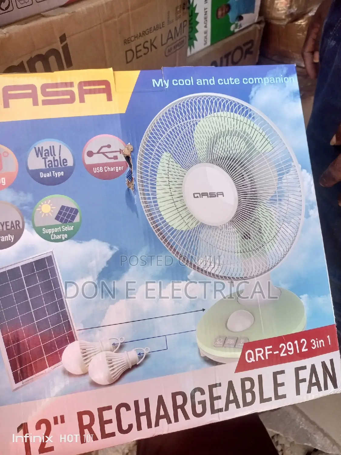 Solar Table Fan 12inches