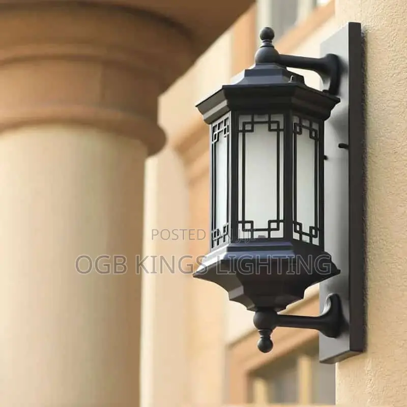 Gate Light Iron and Glass Wall Lamp Outdoor Waterproof Light