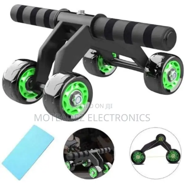 Abdominal Wheel Roller With Knee Pad Mat Foam Handle