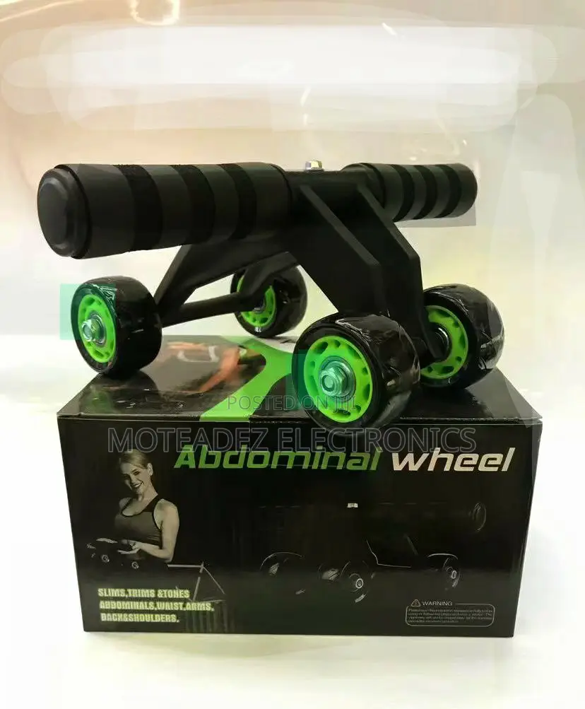 Abdominal Wheel Roller With Knee Pad Mat Foam Handle