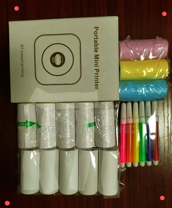 Portable Mini Bluetooth Printer With Rolls of Printing Paper