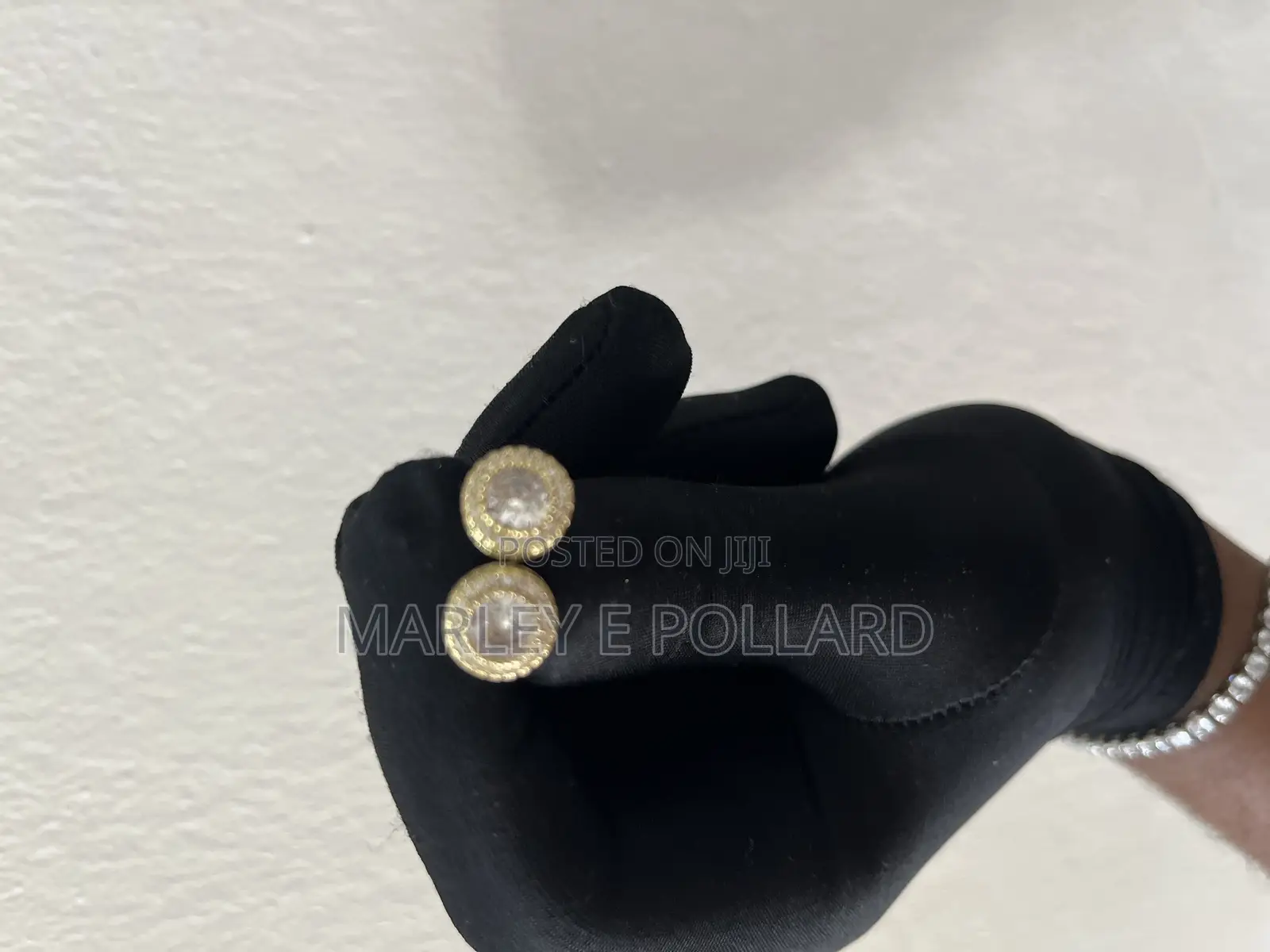 Gold Cubic Zirconia Men’S Women’S Iced Earring