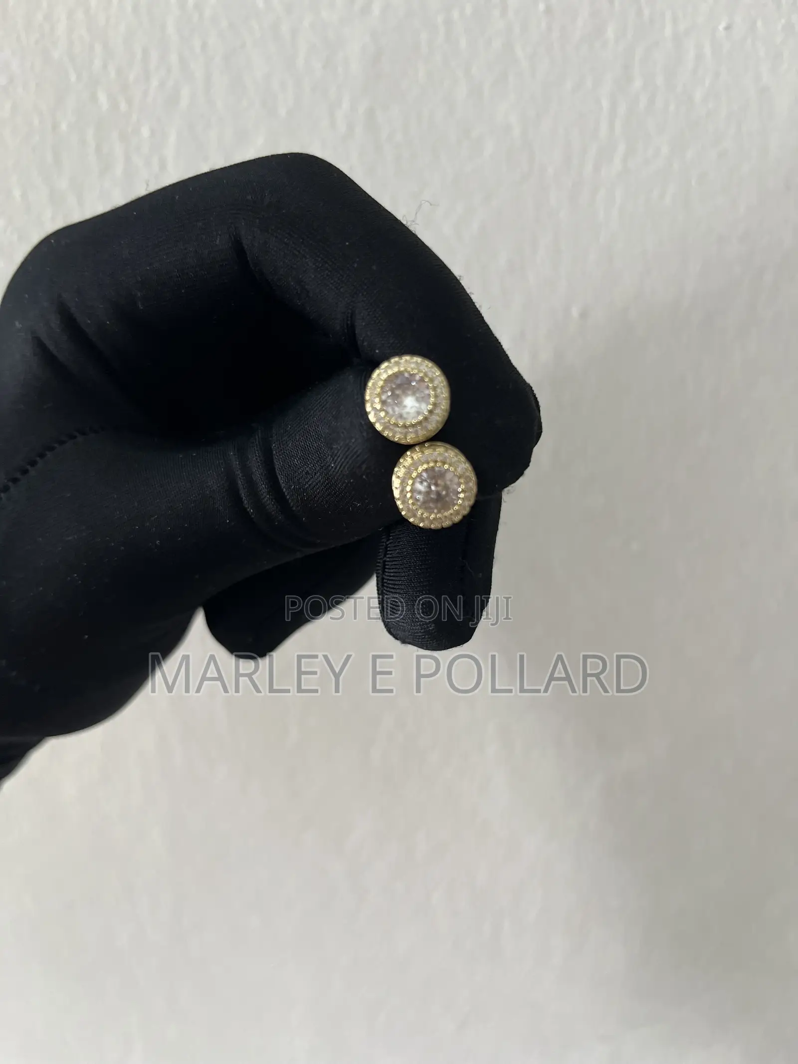 Gold Cubic Zirconia Men’S Women’S Iced Earring