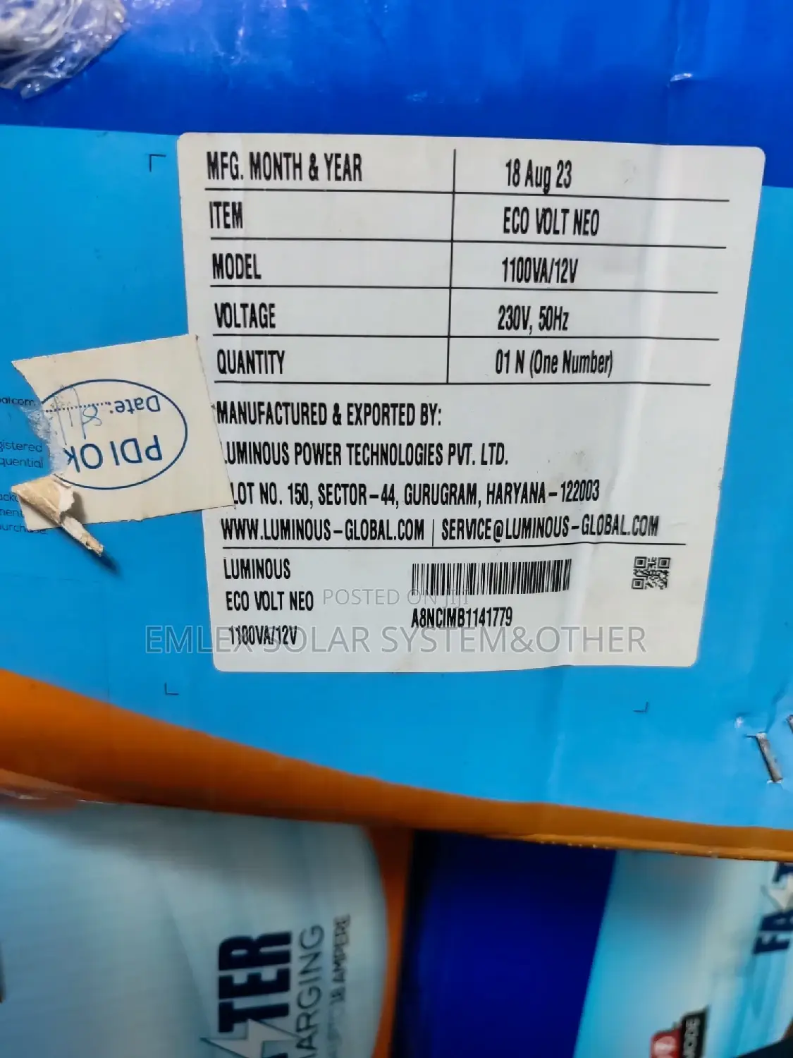 Luminous Inverter 1.1kva 12v