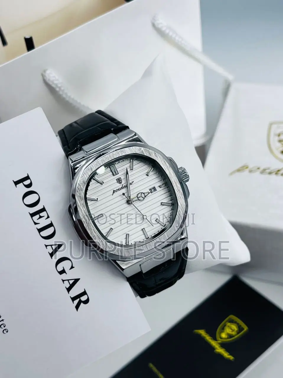 Poedagar Leather Wristwatch