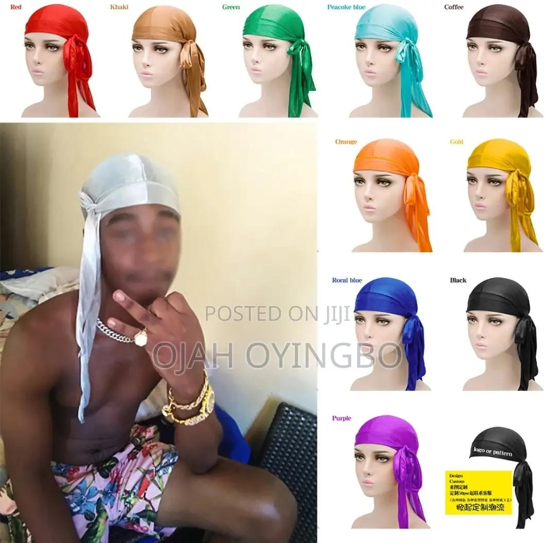 Premium Silk Satin Durags Wave Caps – Unisex Streetwear