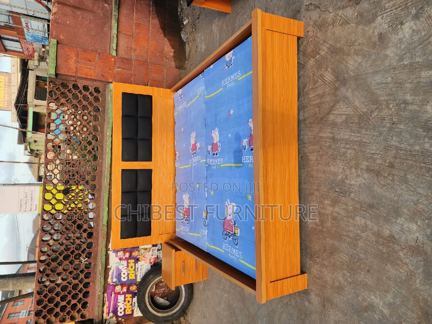 6by6 Wooden Bed Frame With One Bed Side Made With HDF Wood