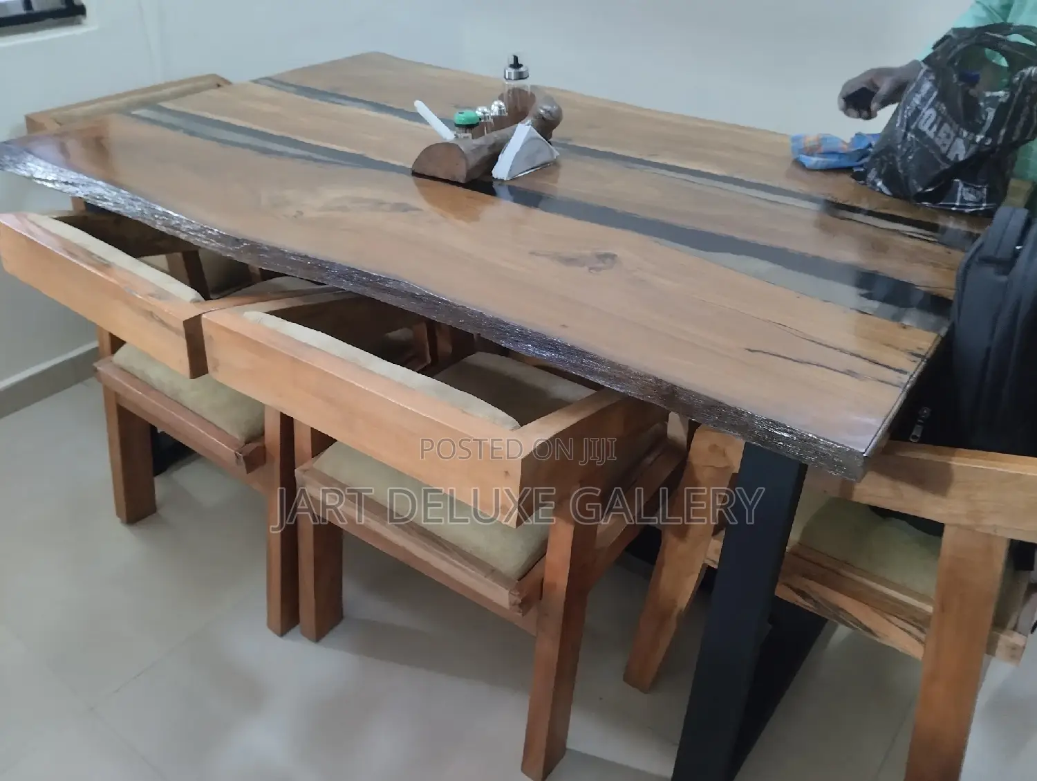 Live-Edge Wooden Epoxy Dining Furniture