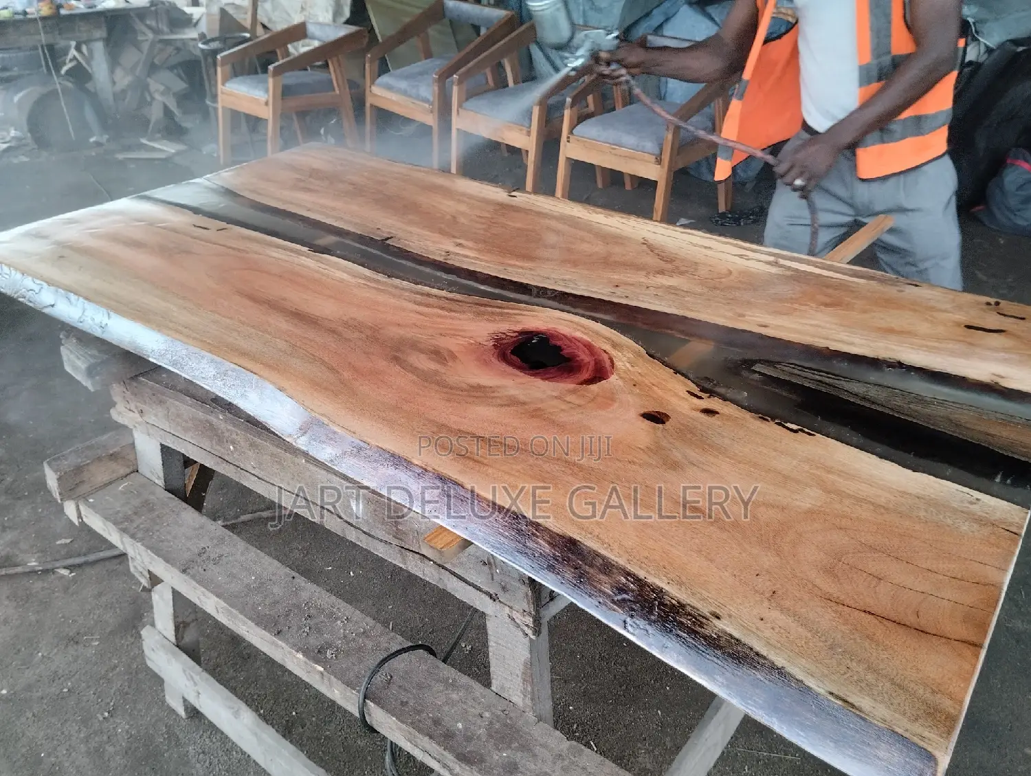 Stylish Epoxy Wooden Dining Table