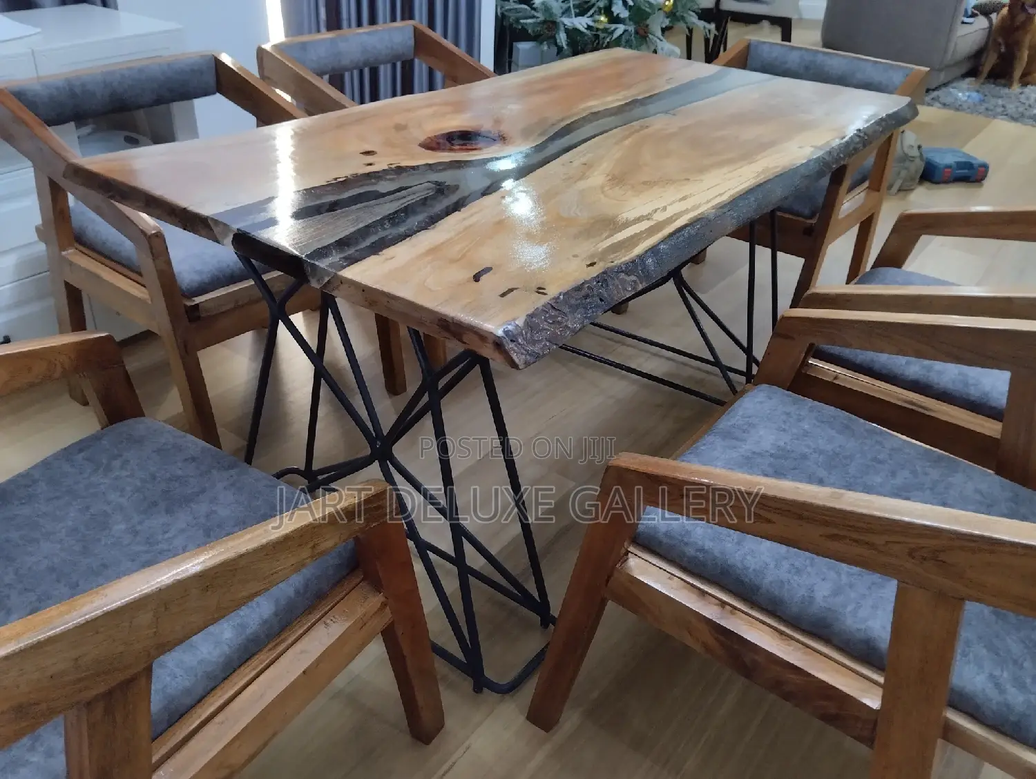 Stylish Epoxy Wooden Dining Table