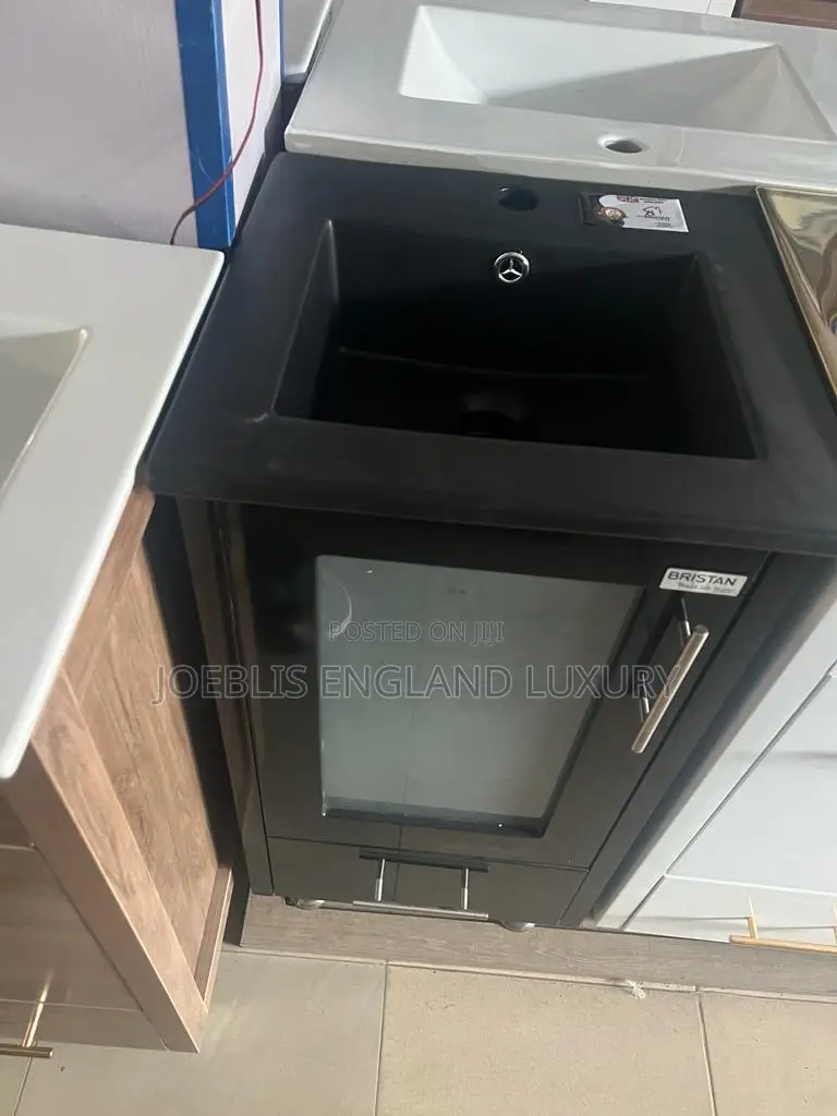 Black Cabinet With Black Basin 40cm Cabinet