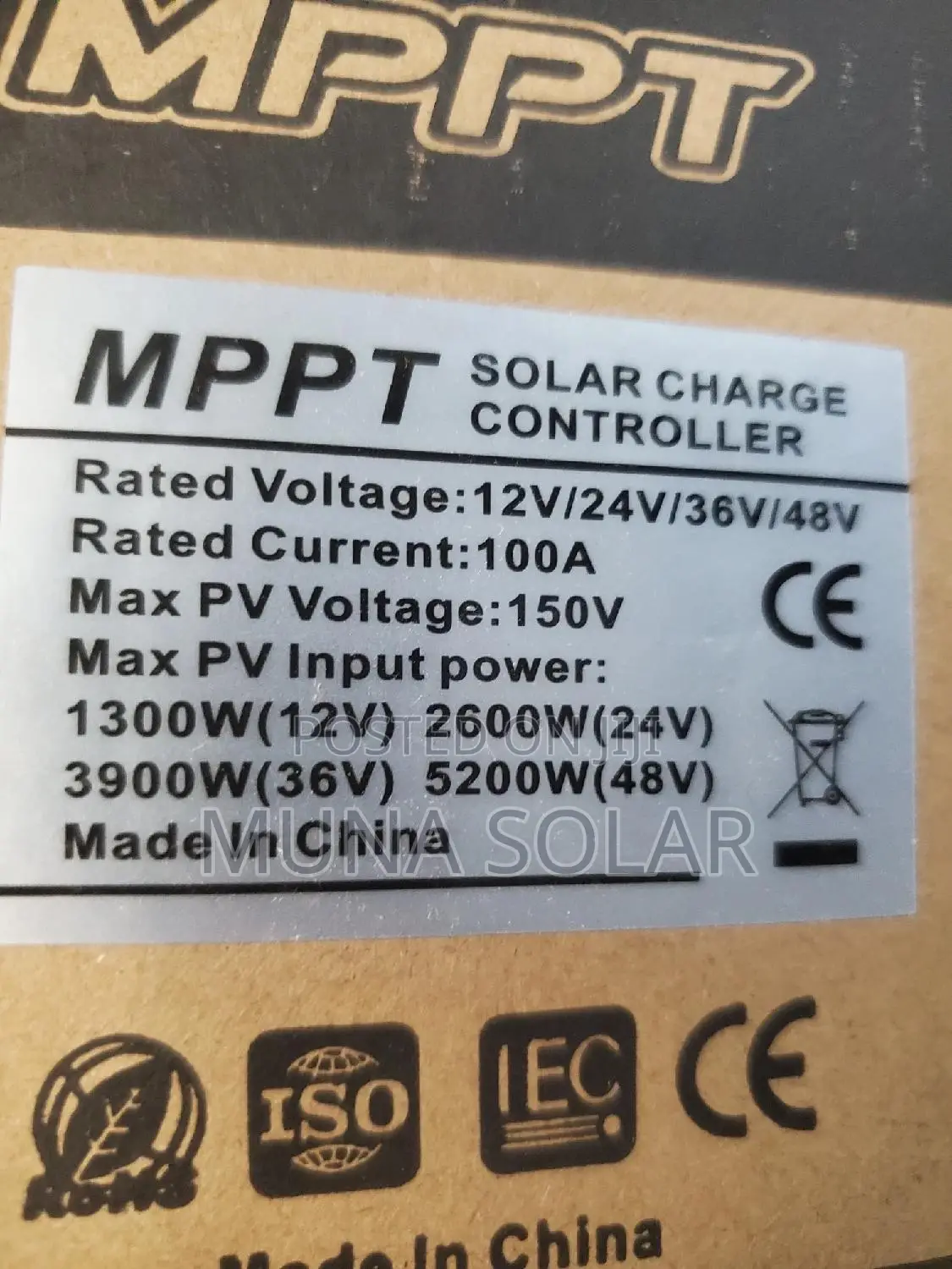 100ah 12v to 48v MPPT SMS Charge Controller