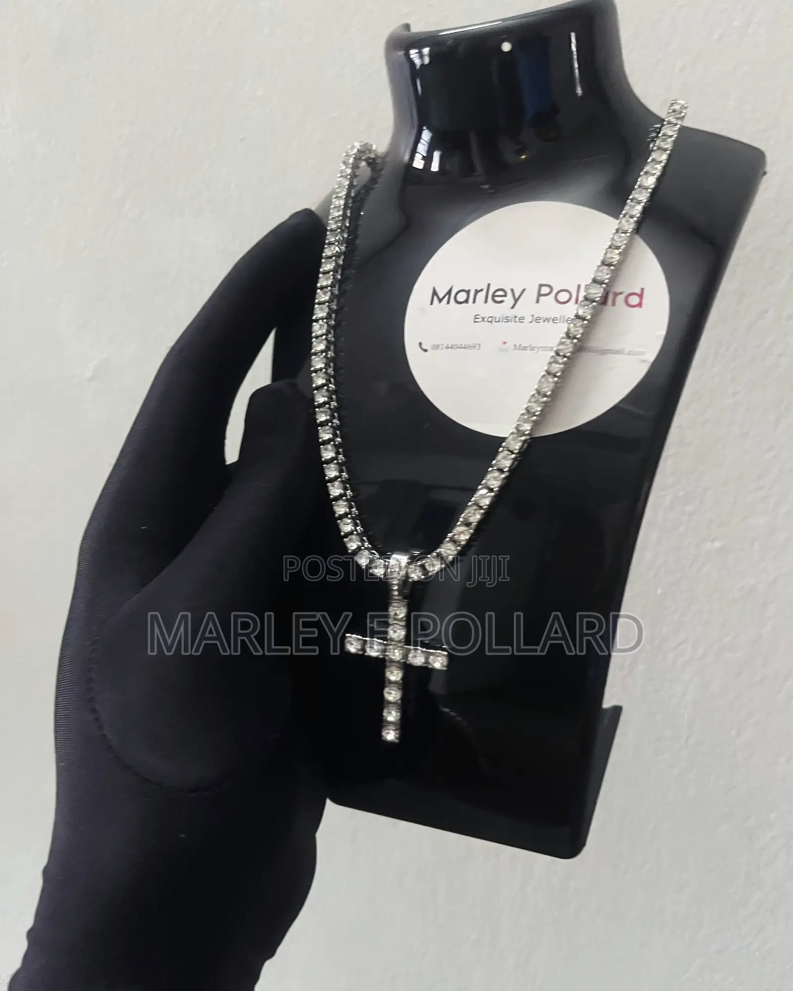 Diamond Tennis Cross Chain