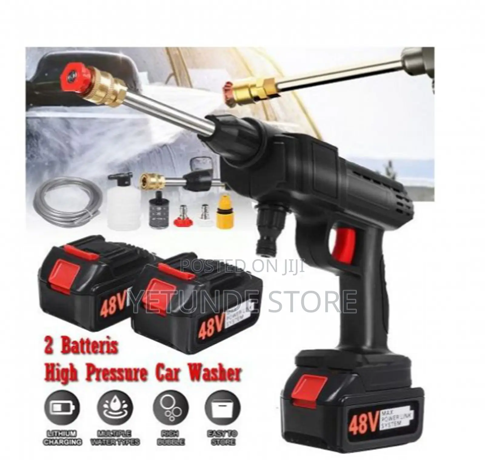 2 Batteries Cordless 48V Wireless Portable High Pressure