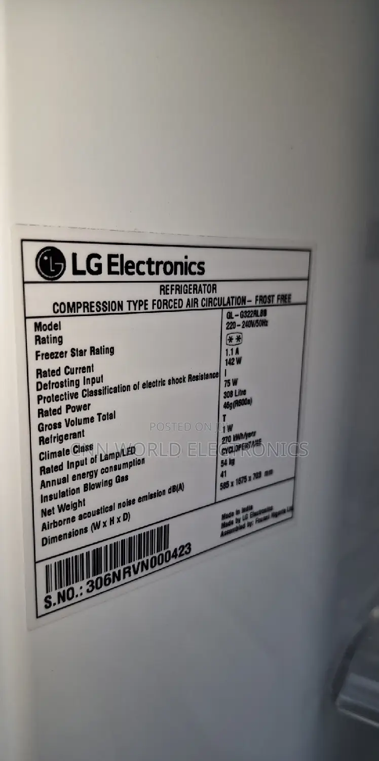 New LG 308L Smart Inverter Double Door Fridge Low Voltage