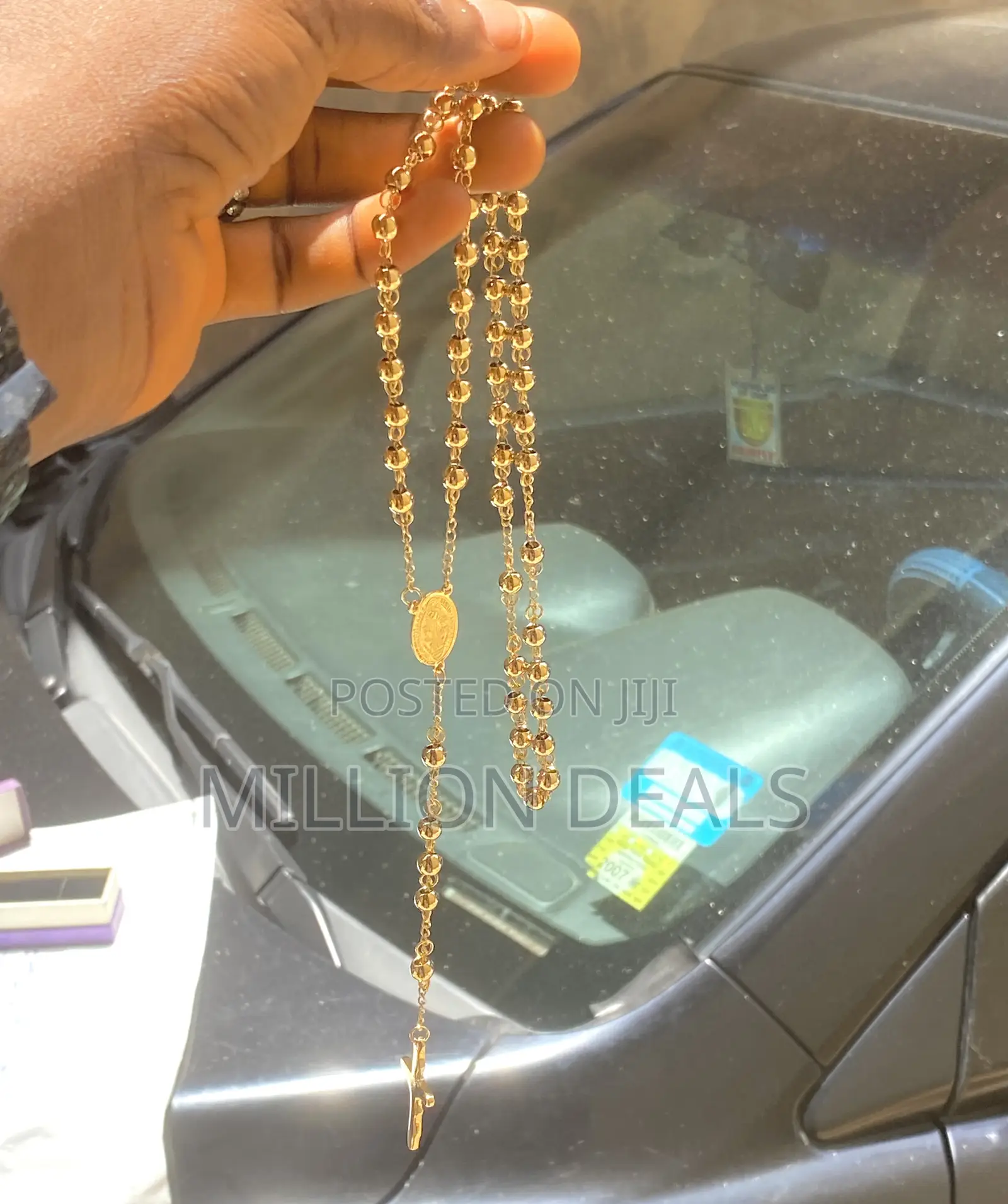 Steel Gold Rosry Men’S Stylish Neckpiece