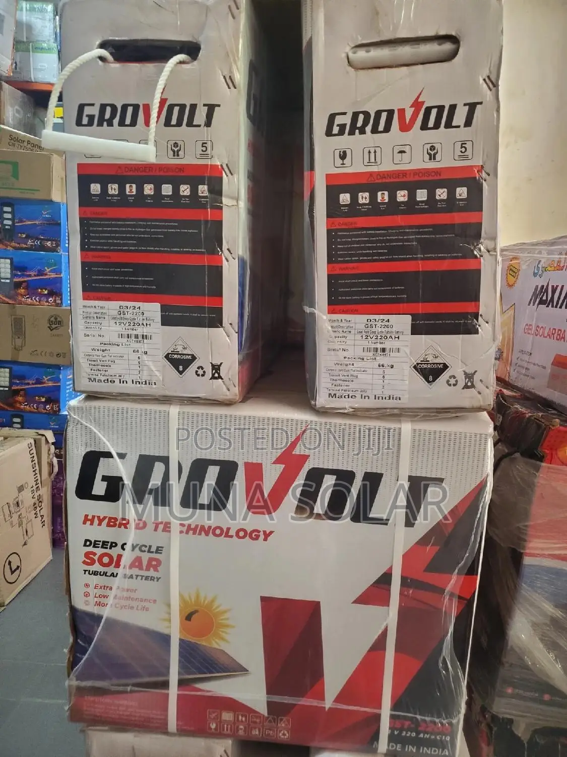 220ah 12v Grovolt Tubular Battery