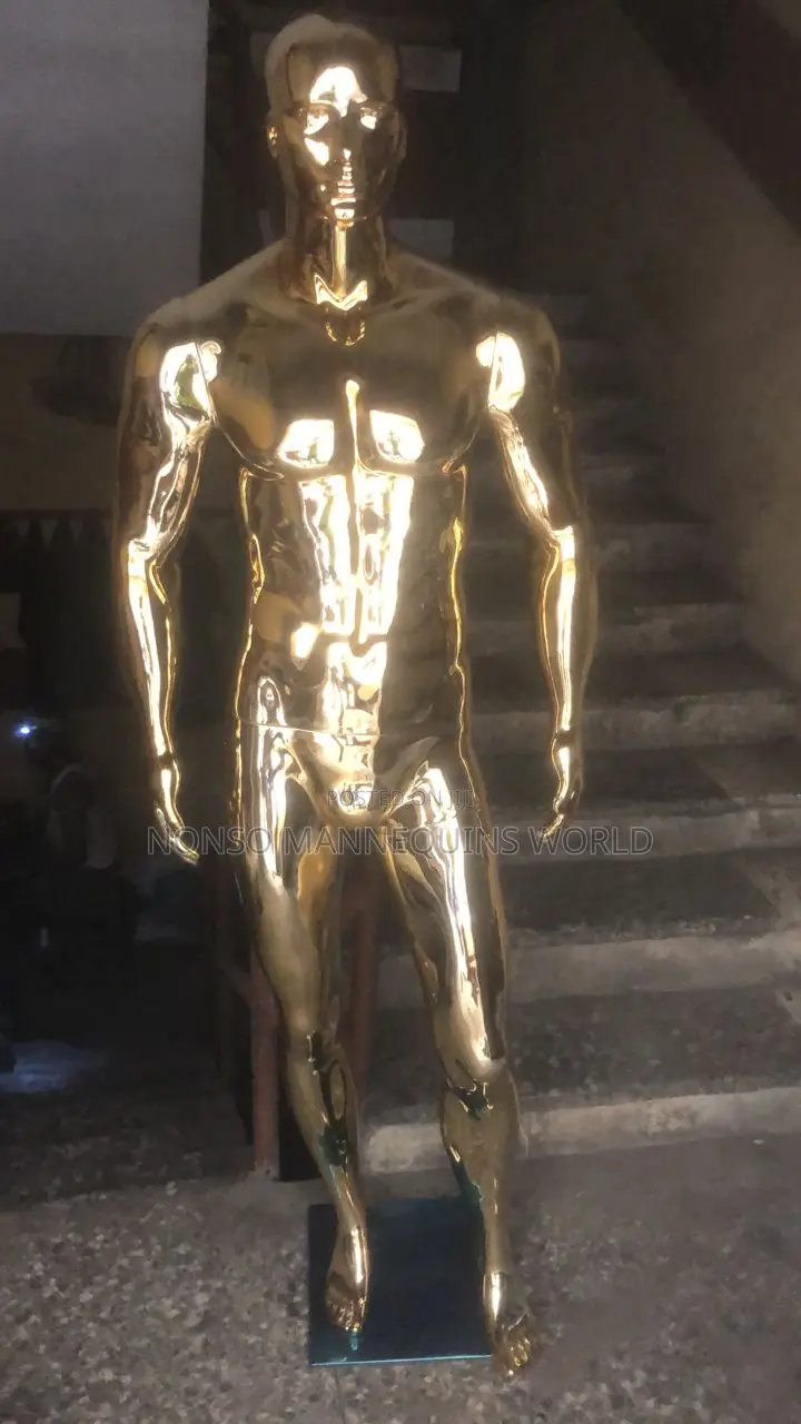 Acrylic Huge Gold Chrome Male Fashion Mannequin