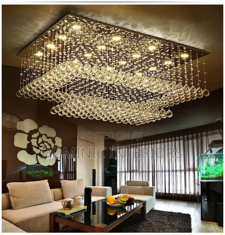 Crystal Raindrop Rectangle Lamp Fixtures
