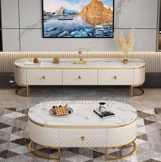 Imported Turkish Marble Tv Stand and Center Table