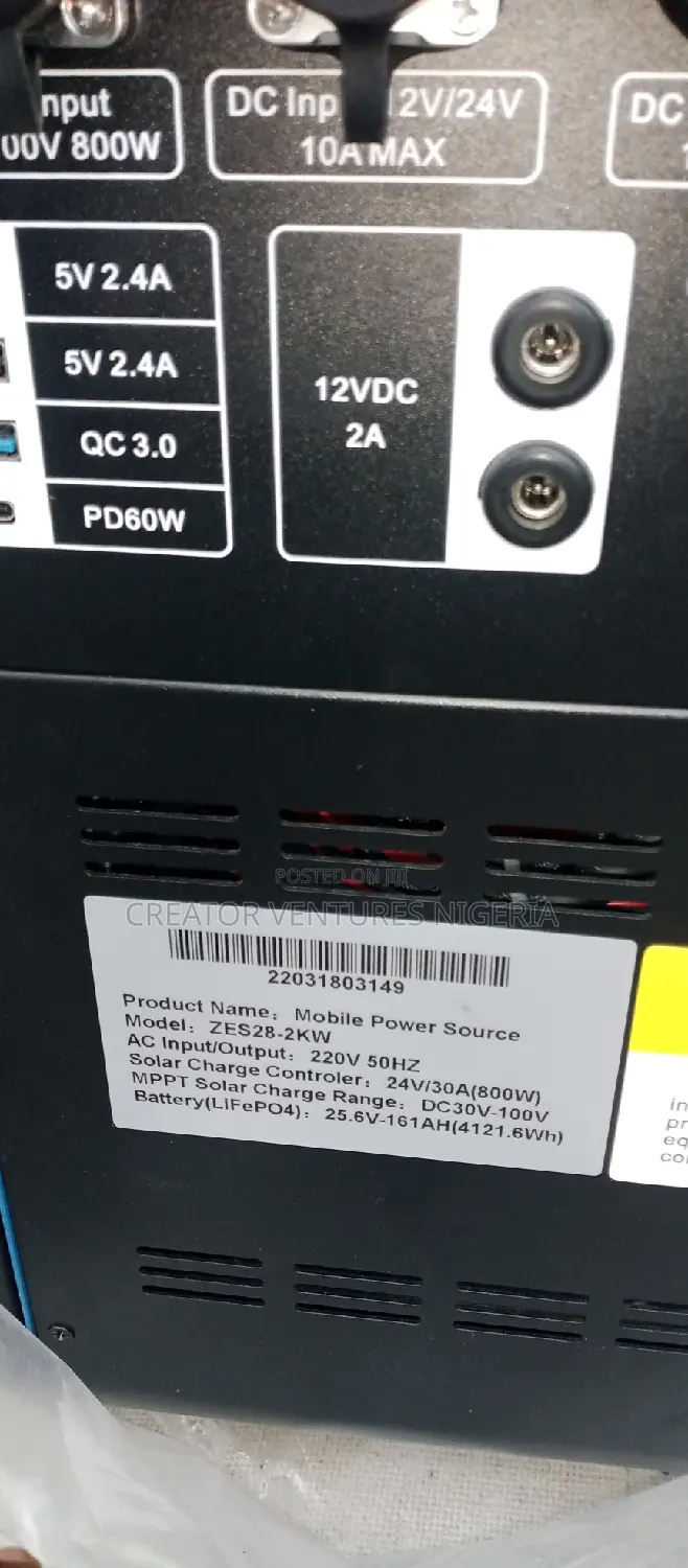 Solar Generator 4kw,All in 1,Wit Lithium Battery,2 Usb/Tab C