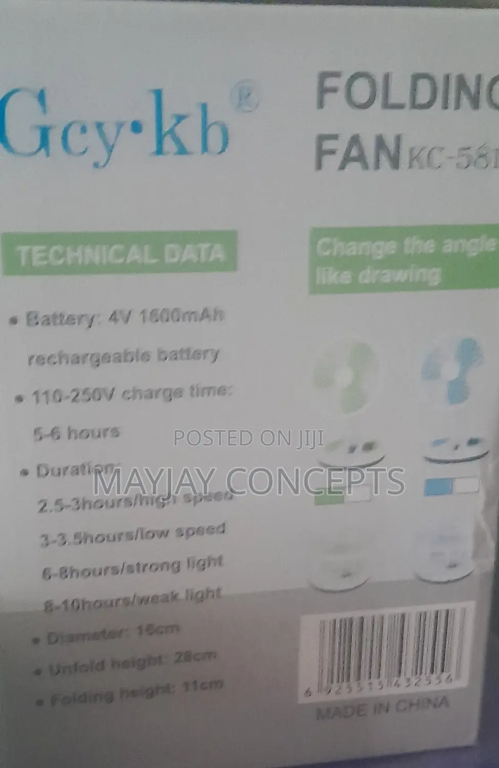 Gcy.Kb Multifunction Led Foldable Table Fan