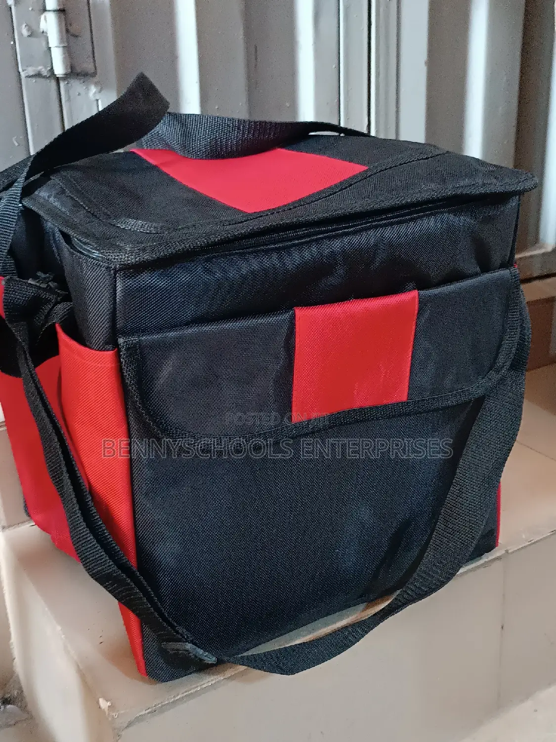 Black and Red Very Big Lunch, Cooler and Warmer Bag