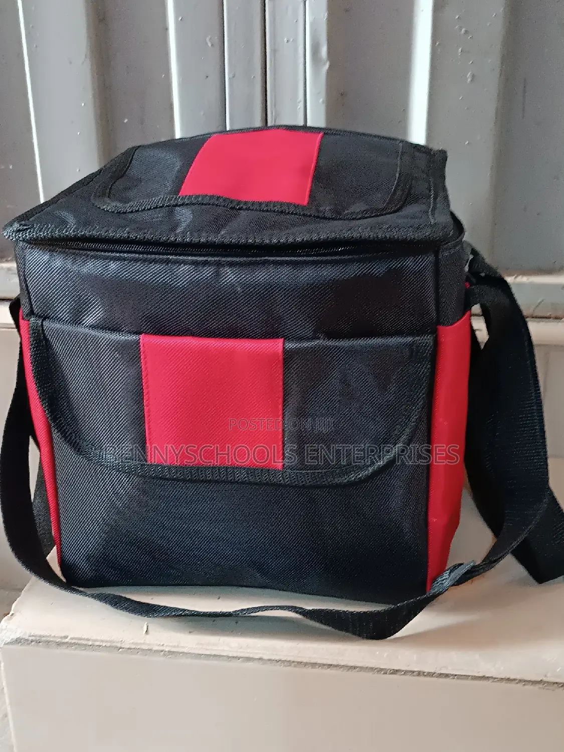 Medium Black and Red Lunch, Cooler and Warmer Bag