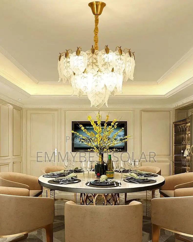 Green Leaf Crystal Chandelier