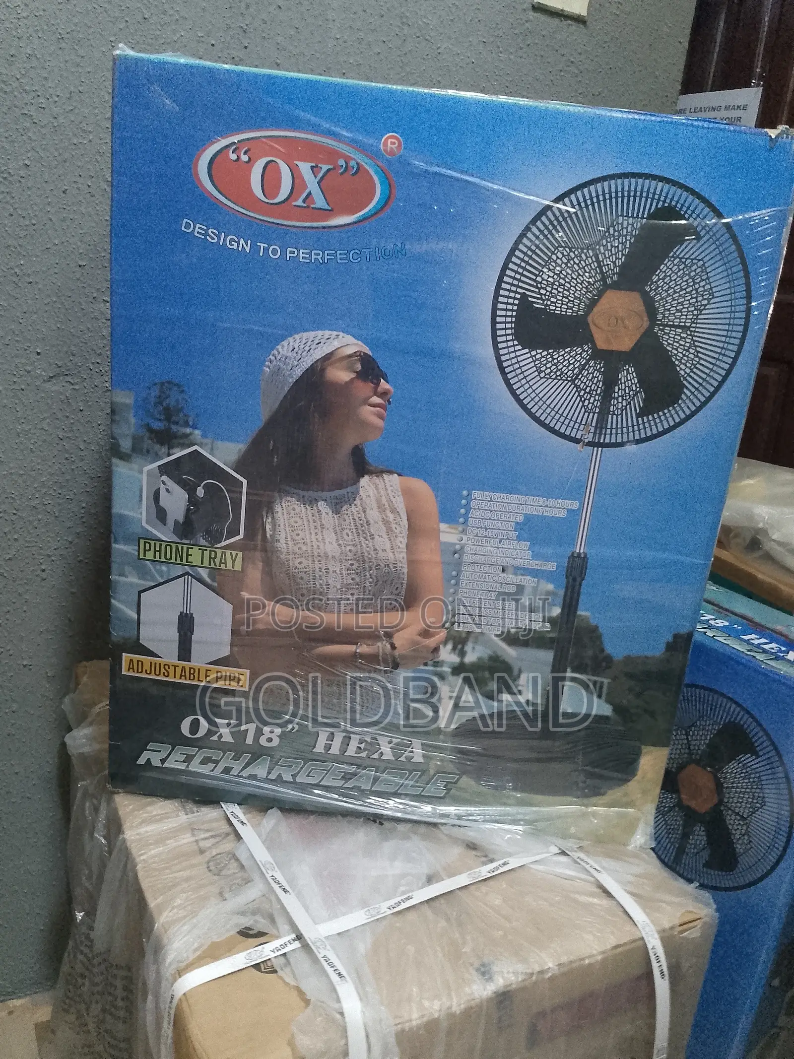 Efficient OX 18 Inches Hexa Rechargeable Standing Fan