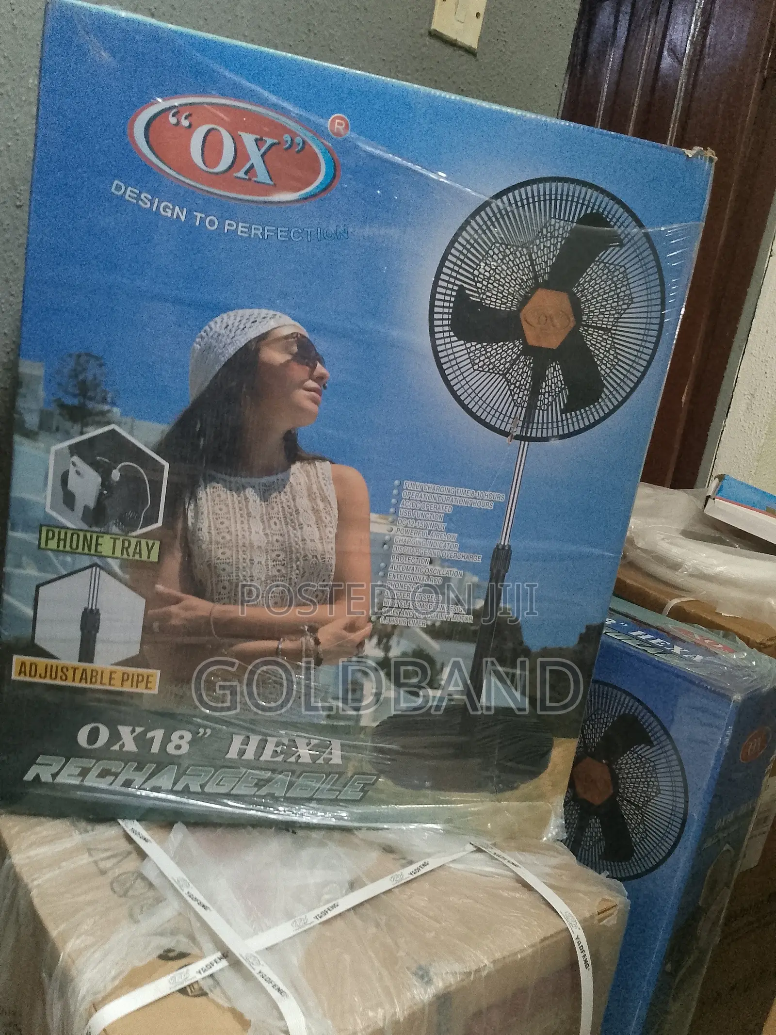 New Efficient OX 18 Inches Hexa Rechargeable Standing Fan
