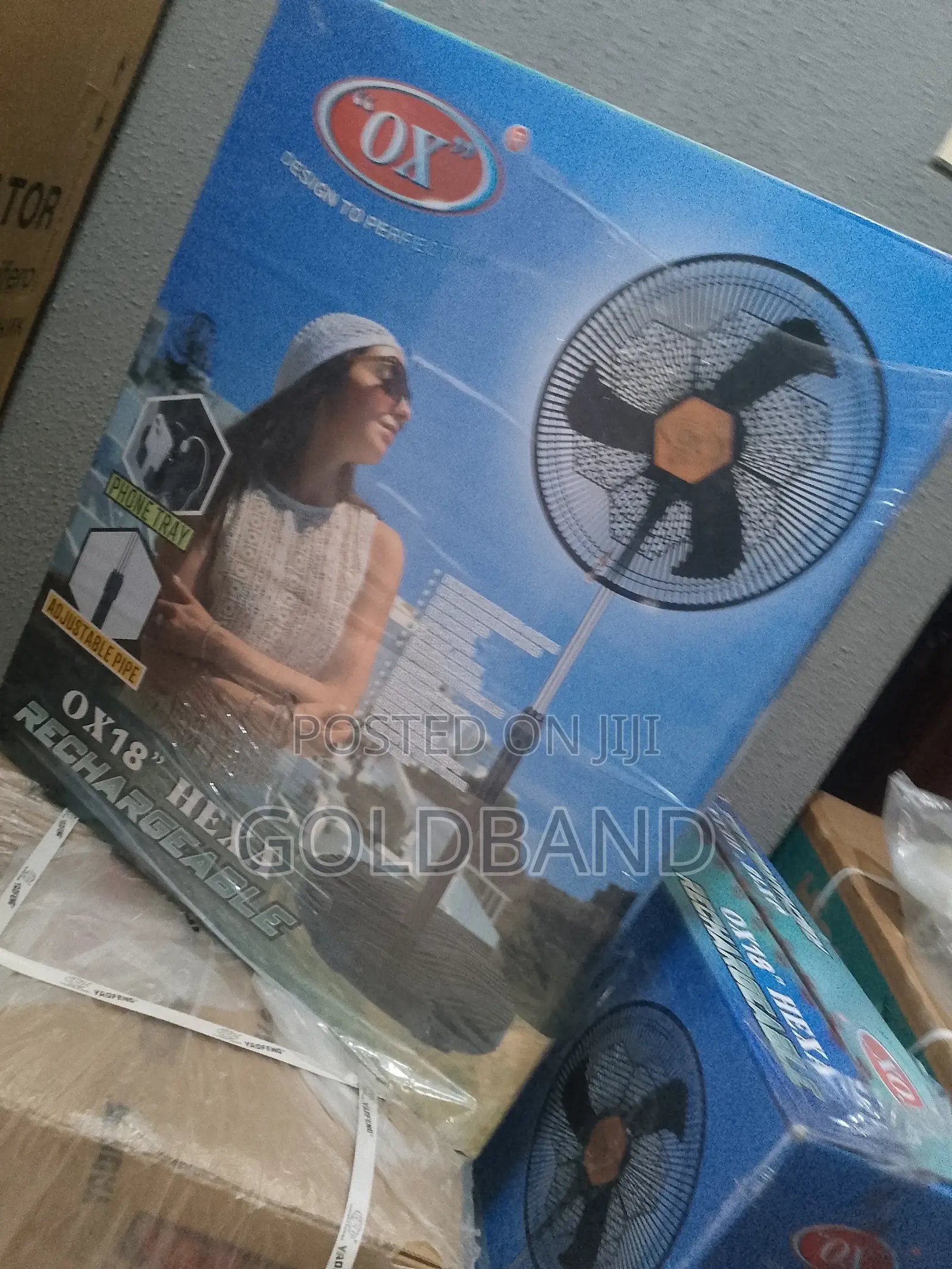 OX Hexa Rechargeable Standing Fan- 18 Inches