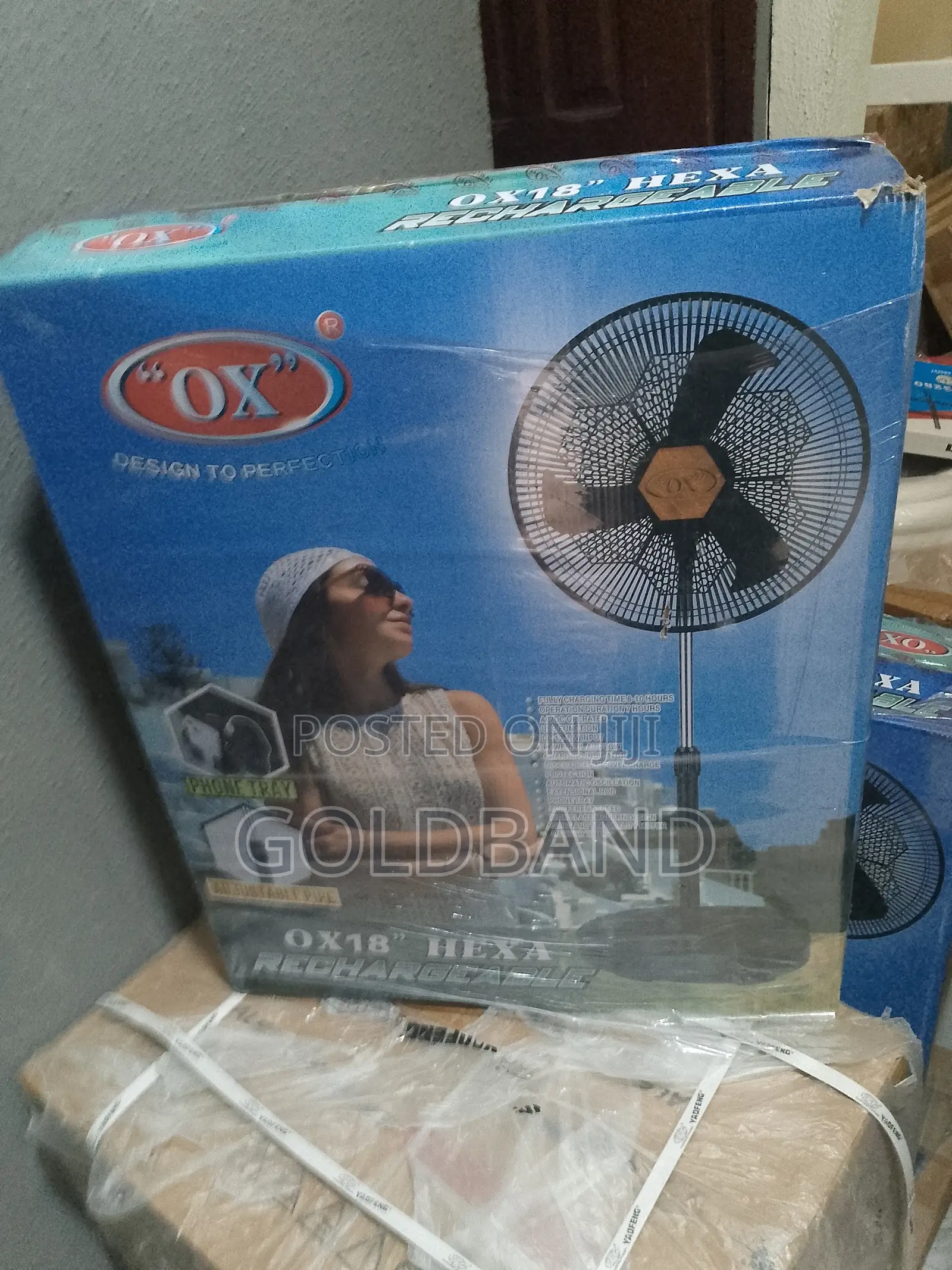Efficient OX Hexa Rechargeable Standing Fan- 18 Inches
