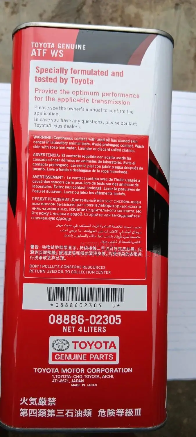 Toyota ATF Type WS 4liter