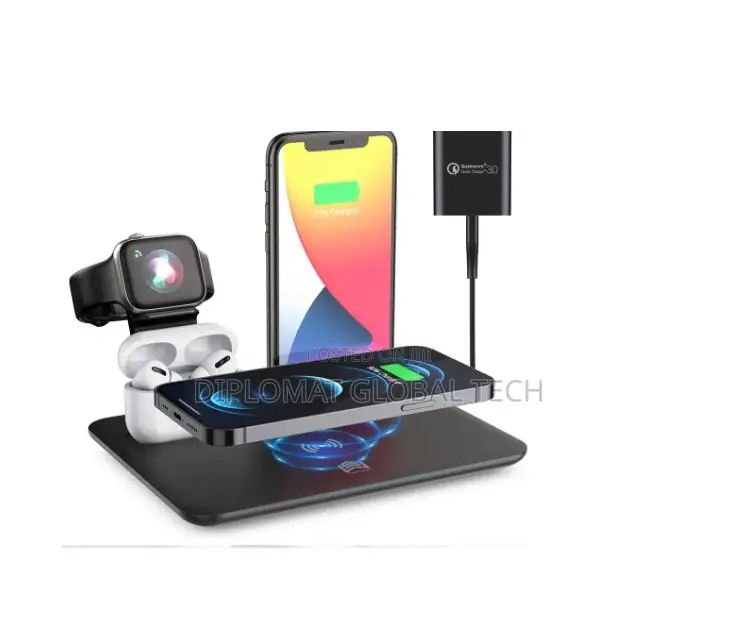 Ym-Ud17 Wireless Charging Station 4 in 1 Fast Charger 15W
