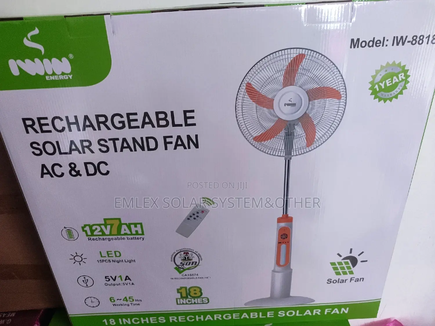 18 Inches Solar Fan