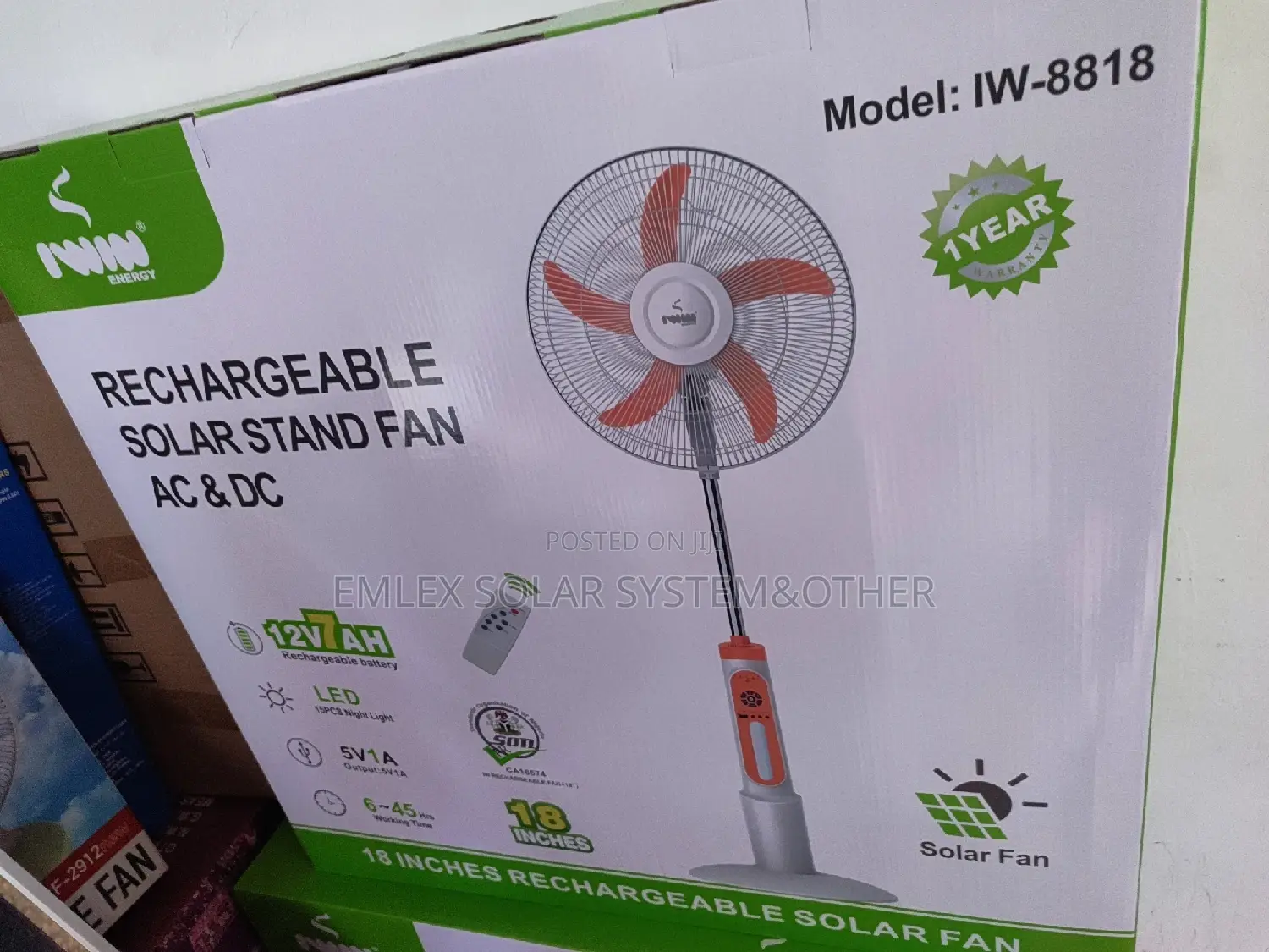 18 Inches Solar Fan