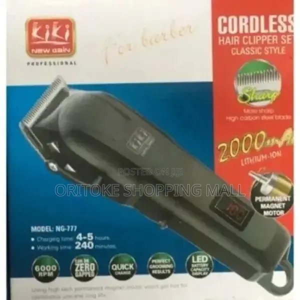 Kiki Rechargeable Cordless Digital Clipper Ng-777 - 2000mah