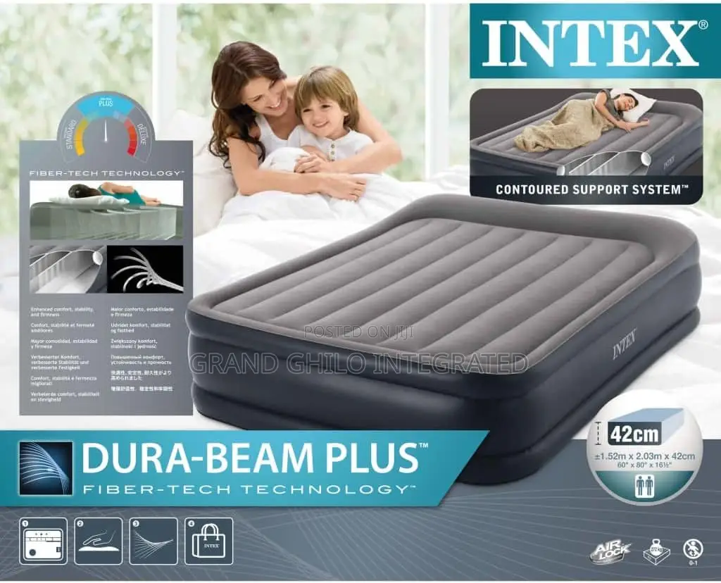Intex Queen Essential Rest Airbed With Fiber-Tech Bip-64126