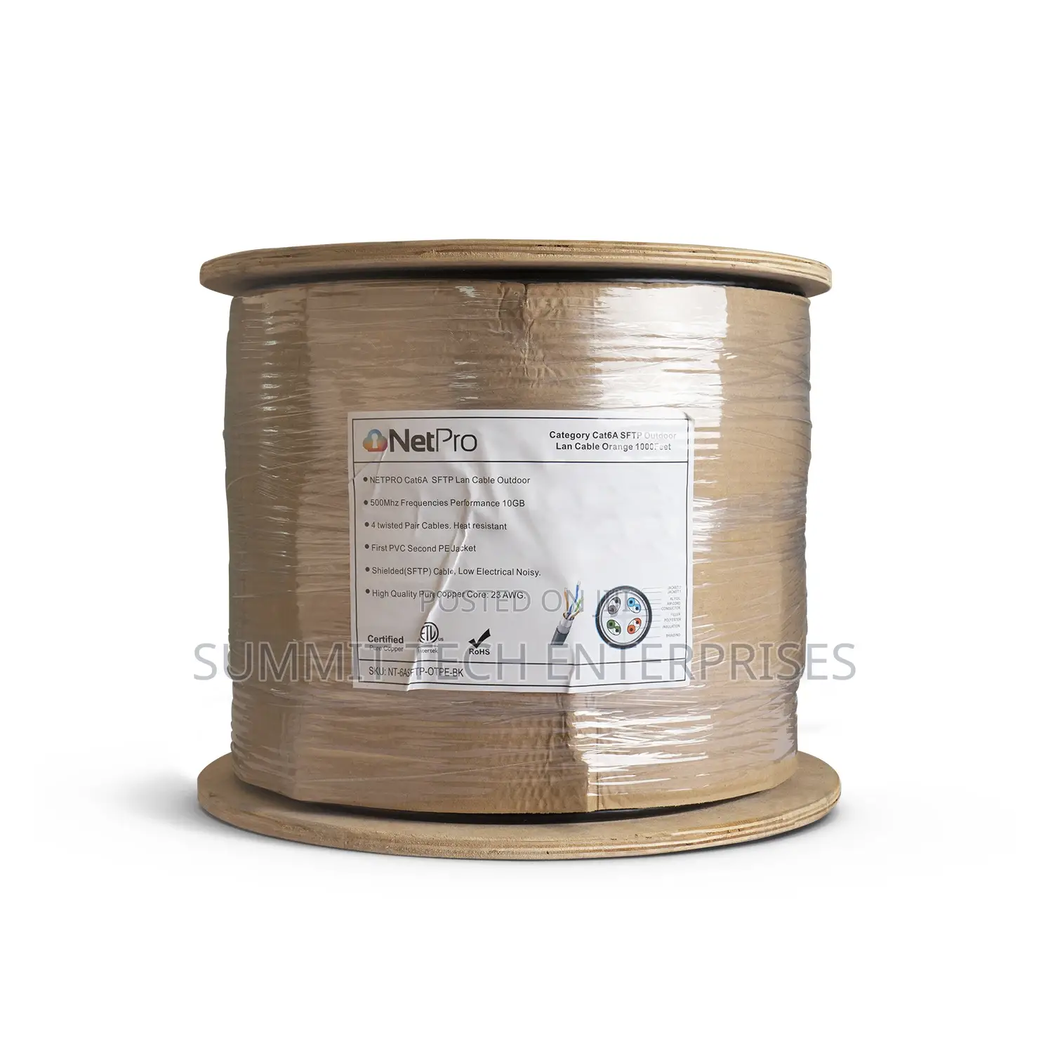 Netpro-Cat6a SFTP 23awg Solid Bare Copper Outdoor Shielded C