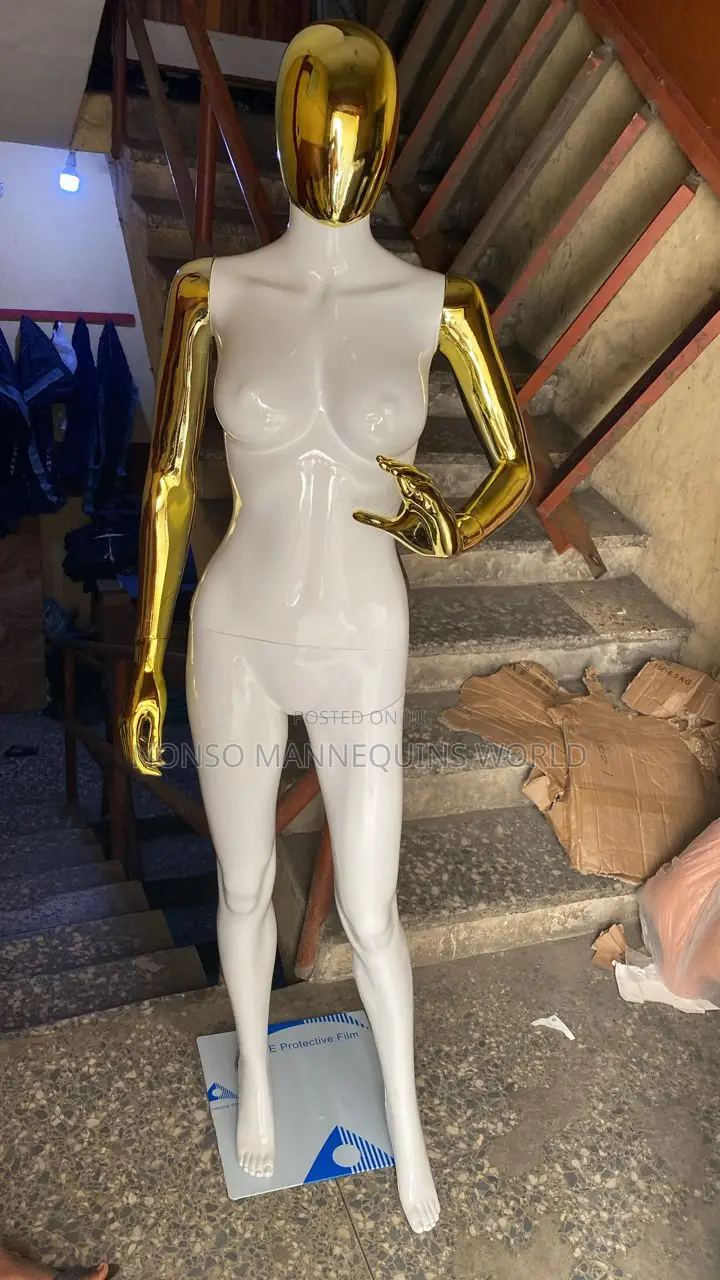 White At Gold Size 8 Female Display Mannequin